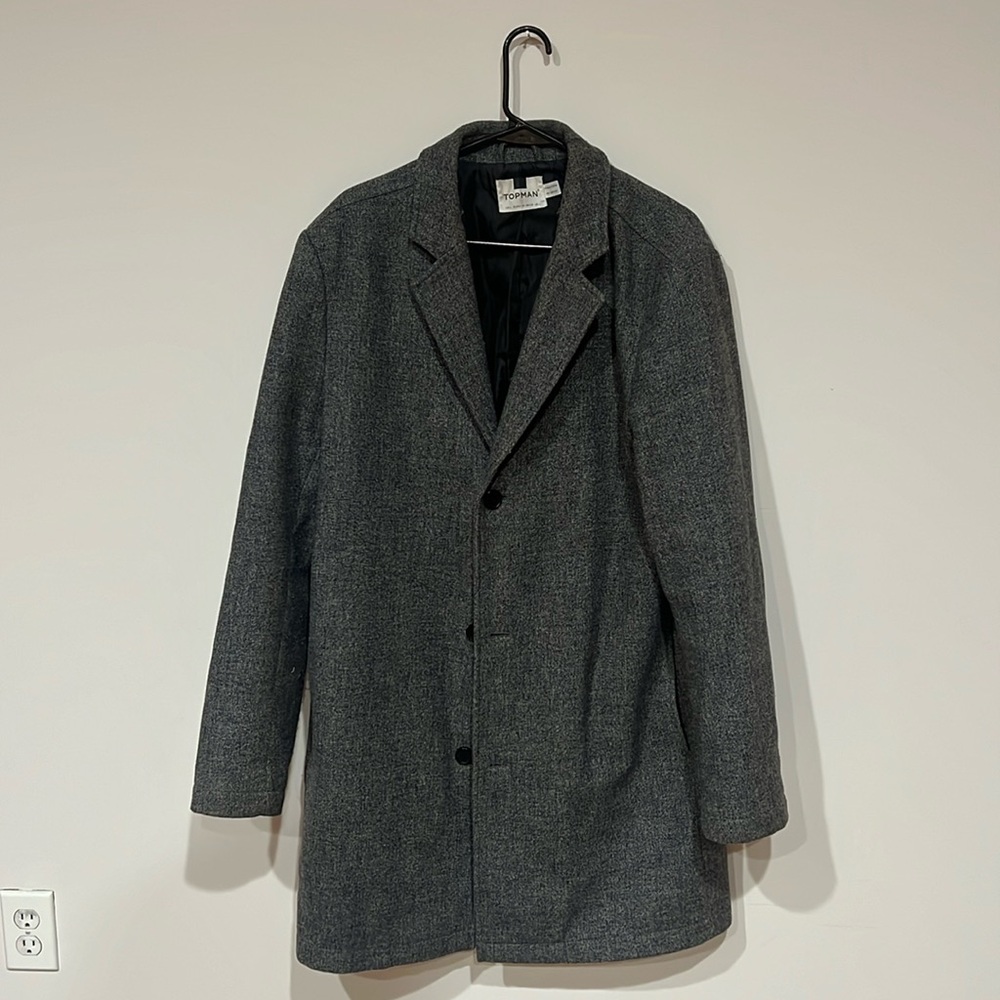 TOPMAN Wool-Blend Tailored Long Coat Jacket